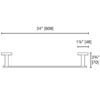 Ash Single Towel Bar A6924 Dimensions