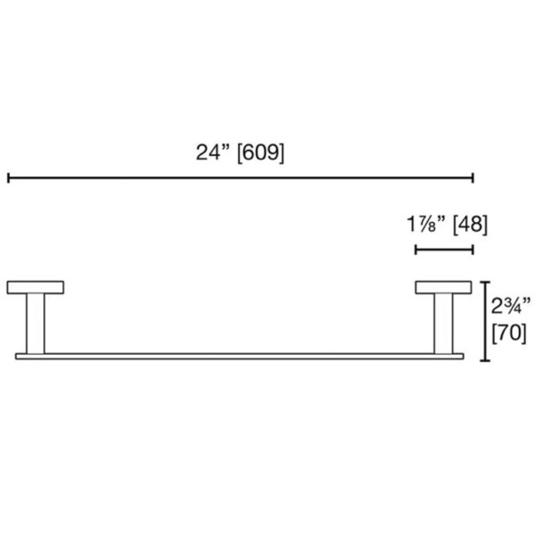 Ash Single Towel Bar A6924 Dimensions