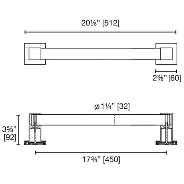 ADA Safety Bar - Straight 20 S3218ADA dimensions