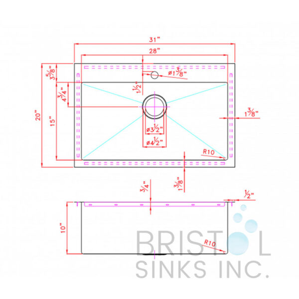 B1208 DROP-IN STAINLESS STEEL 1-HOLE SINGLE BOWL KITCHEN SINK @ spendapenny.ca