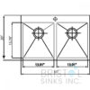 BRISTOL B1210 DROP-IN STAINLESS STEEL 1-HOLE DOUBLE BOWL KITCHEN SINK dimensions @ spendapenny.ca
