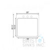 BRISTOL B204 DROP-IN STAINLESS STEEL 3-HOLE SINGLE BOWL KITCHEN SINK dimensions