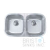BRISTOL B411 UNDERMOUNT STAINLESS STEEL DOUBLE BOWL KITCHEN SINK