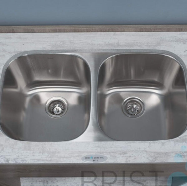 BRISTOL B411 UNDERMOUNT STAINLESS STEEL DOUBLE BOWL KITCHEN SINK install