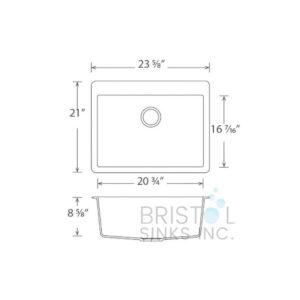 BRISTOL VIRTUO GRANITE SINGLE TOPMOUNT BOWL KITCHEN SINK
