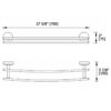 Extended Double Towel Bar CR3830D dimensions