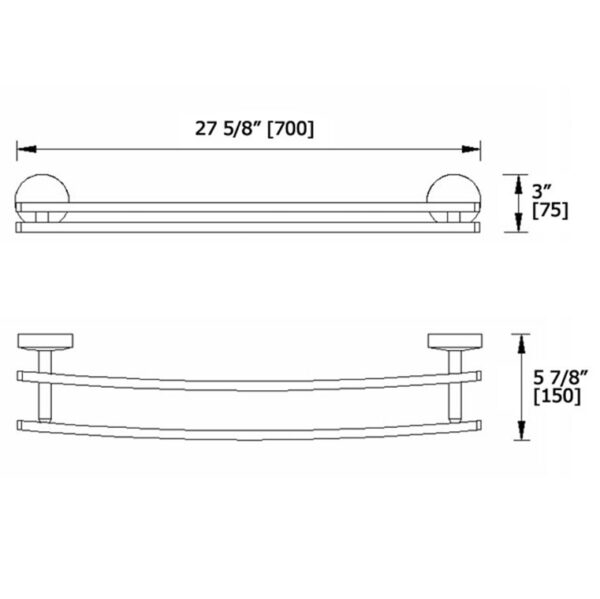 Extended Double Towel Bar CR3830D dimensions