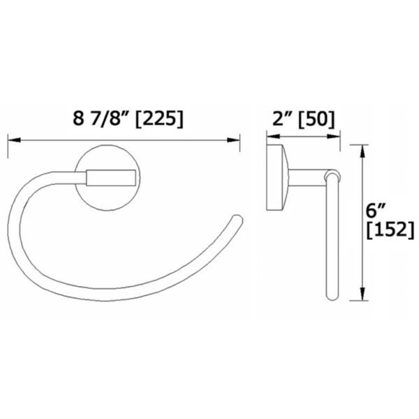 CR3880-dimensions Hand Towel Ring CR3880 dimensions