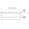 Extended Double Towel Bar H2630D dimensions