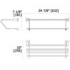 Towel Shelf with Single Bar Dimensions