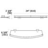 Hero Single Glass Shelf Dimensions H2687