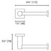 Hero Paper Holder H2686SRH Dimensions