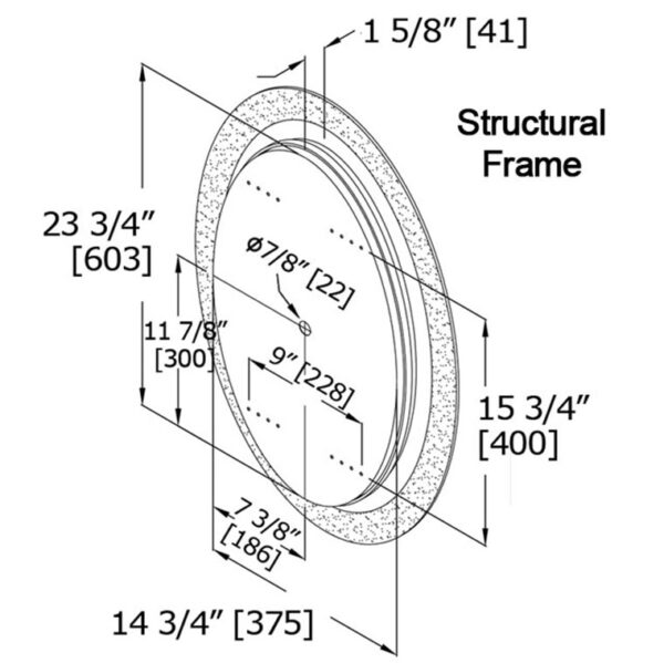 Halo-Perimeter-LED-Mirror-Laloo-Oval-Dimensions-2 Halo Perimeter LED Mirror Laloo Dimensions