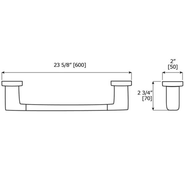 Single Towel Bar J1824 dimensions