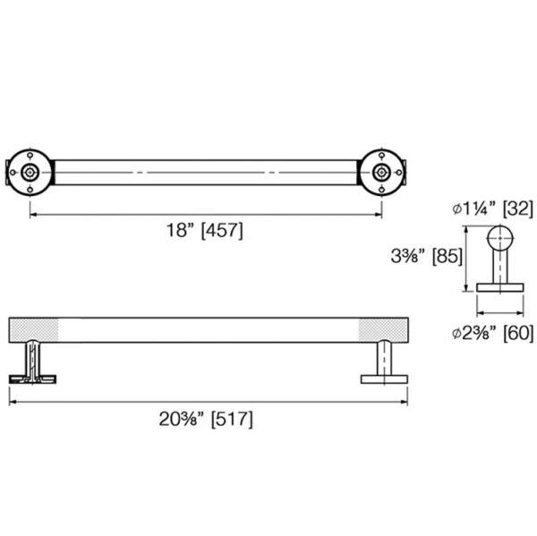 Safety-Knurled-Grab-Bar---Medium-7118ADA-dimensions Safety Knurled Grab Bar - Medium 7118ADA dimensions