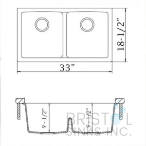 BRISTOL VIRTUO GRANITE DOUBLE UNDERMOUNT LOW DIVIDE BOWL KITCHEN SINK @ spendapenny.ca