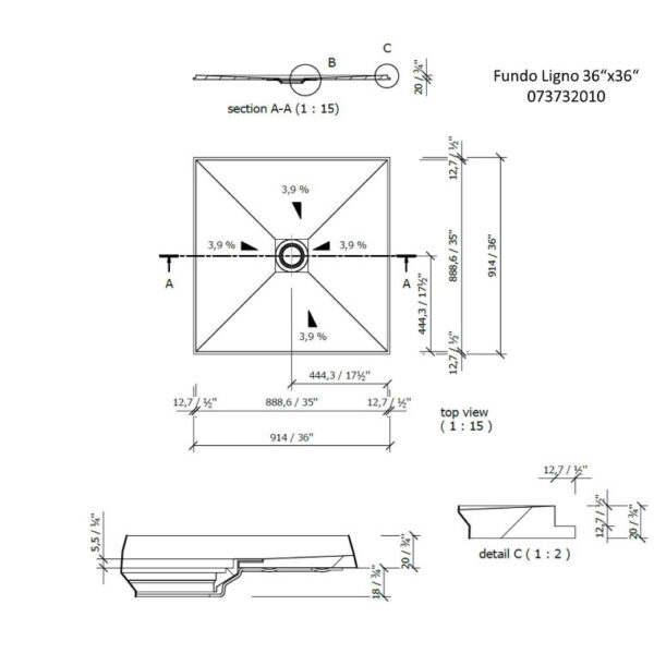 WEDI Fundo Shower Kit – Ligno Base dimensions WEDI Fundo Shower Kit – Ligno Base dimensions