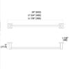 Single Towel Bar - dimensions