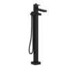 Kubik 2-Way Type T (Thermostatic) Coaxial Floor-Mount Tub Filler With Hand Shower black