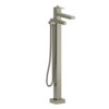 Kubik 2-Way Type T (Thermostatic) Coaxial Floor-Mount Tub Filler With Hand Shower brushed nickel