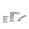 Kubik 3-Piece Type P (Pressure Balance) Deck-Mount Tub Filler With Hand Shower PEX chrome