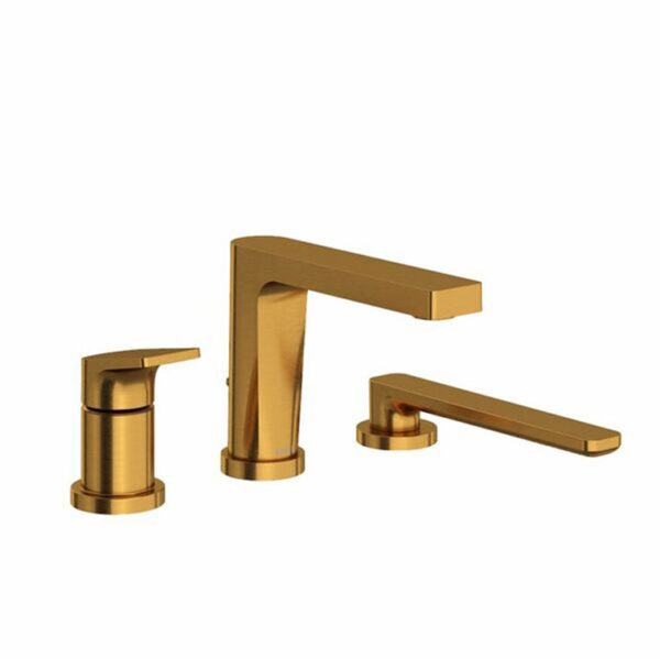 Ode 3-Piece Deck-Mount Tub Filler With Hand Shower PEX brushed gold