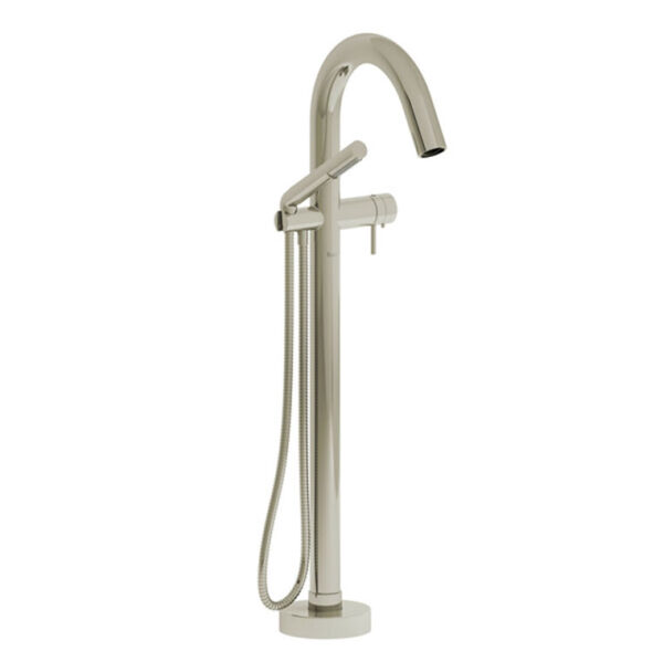 Pallace 2-Way Type T (Thermostatic) Coaxial Floor-Mount Tub Filler With Hand Shower polished nickel